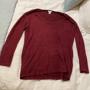 BP Nordstrom Red heathered long-sleeve top Small